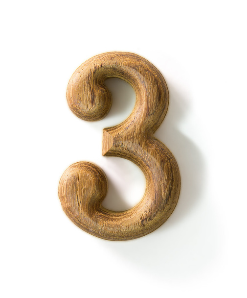 houten numerieke 3 - Foto, afbeelding