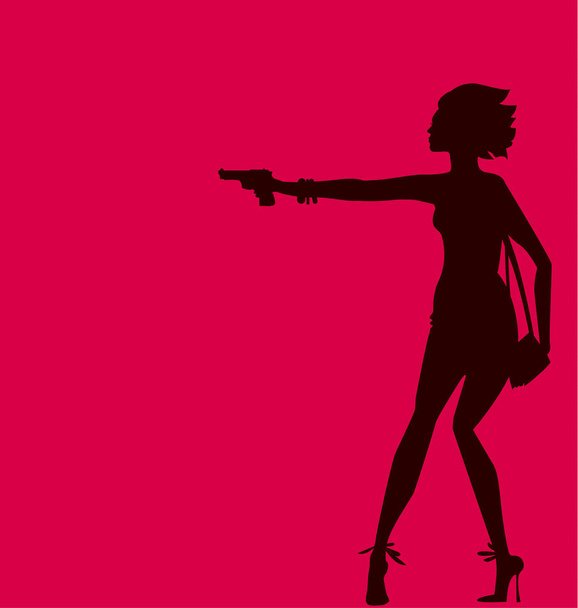 ilustração vetorial da silhueta da mulher. agente espião moda conc
 - Vetor, Imagem