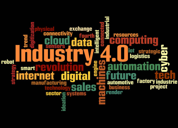 Βιομηχανία 4.0, σύννεφο λέξη έννοια 7 - Φωτογραφία, εικόνα