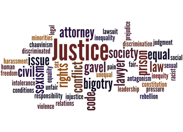 Justice word cloud concept - Photo, Image