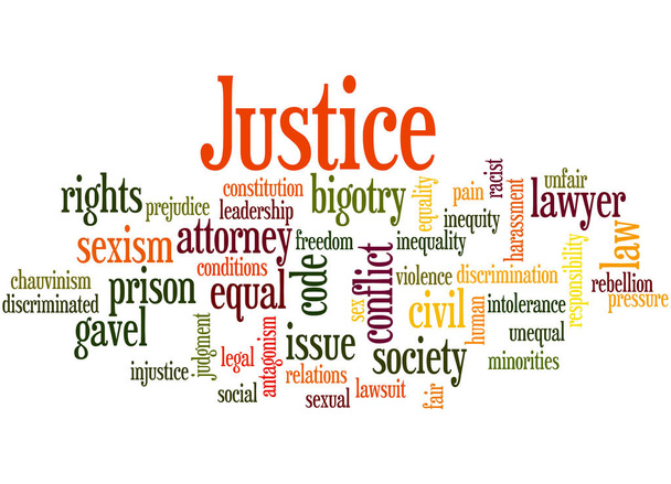 Justice word cloud concept 7 - Photo, Image