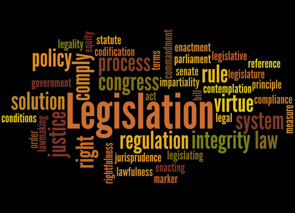 Legislação, conceito de nuvem de palavras
 - Foto, Imagem