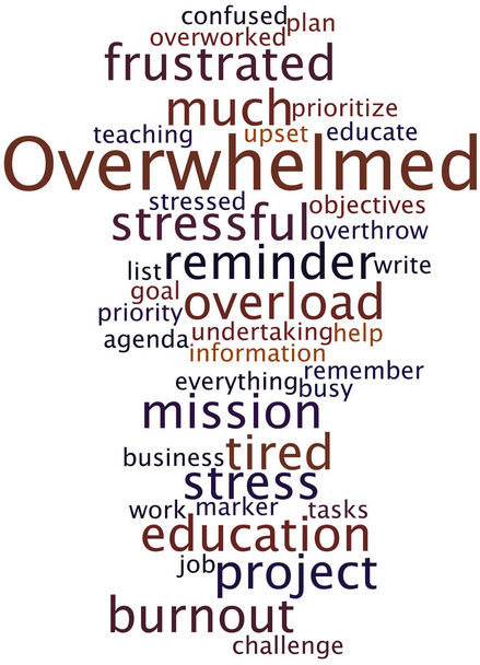 Overwhelmed, word cloud concept 6 - Photo, Image