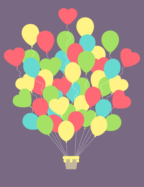 Vintage Heißluftballon.Feier festlichen Hintergrund mit Luftballon.Perfekt für Einladungen, Poster und Karten - Vektor, Bild