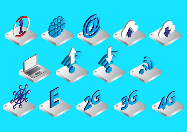illustration des icônes de connexion graphique info set concept
 - Vecteur, image