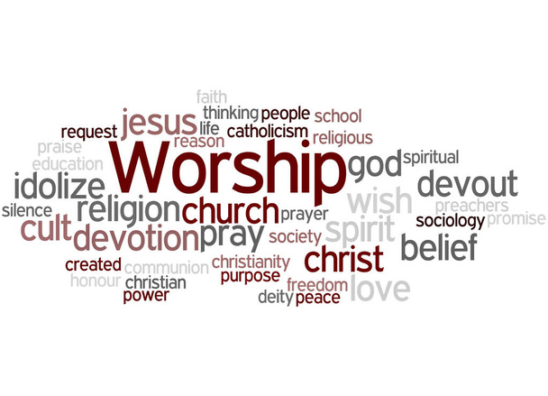 Worship, word cloud concept 7 - Photo, Image