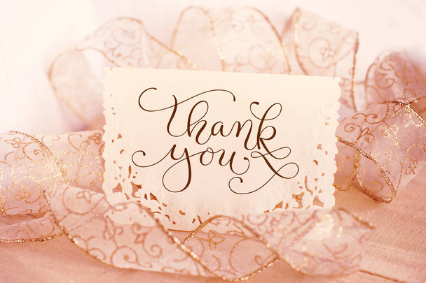 Greeting card for the holiday with text Thank you. Calligraphy lettering - Photo, Image