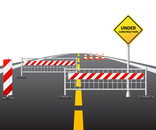 Under construction of road 3d - Vector, Image