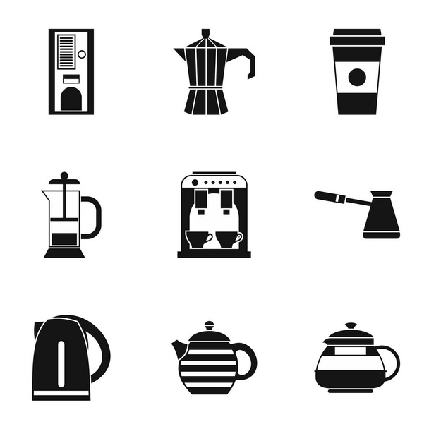 Coffee icons set, simple style - Vettoriali, immagini
