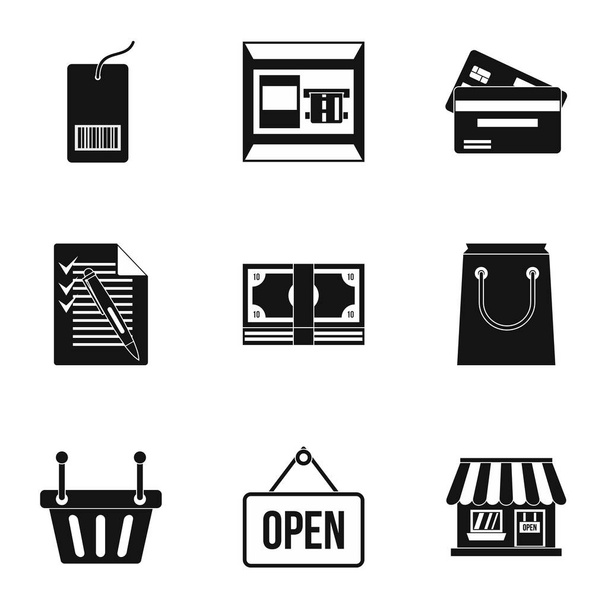 Online shopping icons set, simple style - Вектор,изображение