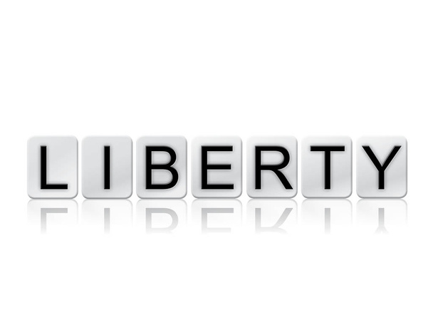 Liberty απομονωμένη κεραμιδένιες γράμματα θέμα και έννοια - Φωτογραφία, εικόνα