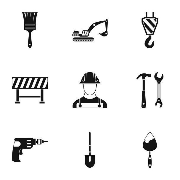 Набор значков для ремонта, простой стиль
 - Вектор,изображение