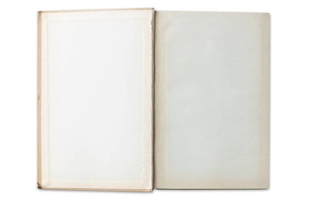 Abrir libro viejo con páginas en blanco aisladas en blanco
 - Foto, Imagen