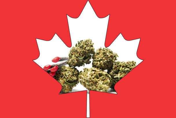 Marihuána és a cannabis Kanadában; Kanadai kábítószer-üzlet  - Fotó, kép