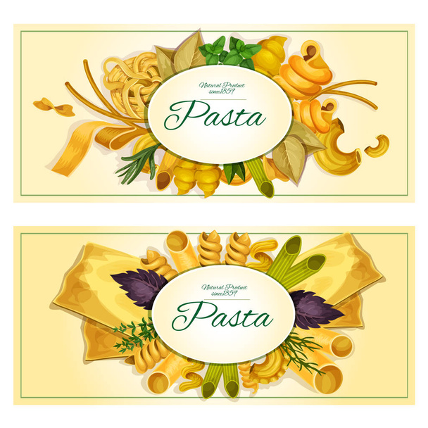 Паста Векторні банери макаронів, спагетті
 - Вектор, зображення