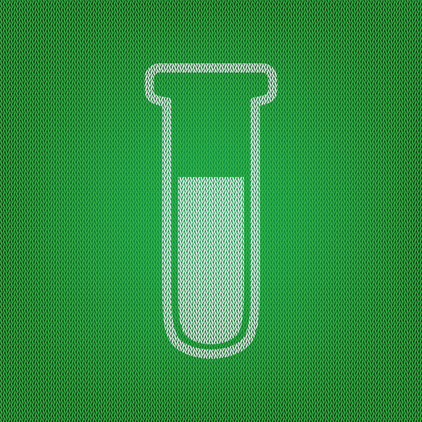 Icono del tubo médico. Signo de cristal del laboratorio. icono blanco en el gree
 - Vector, Imagen