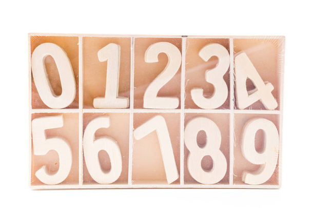 Wooden number from 1 through 9 - Photo, Image