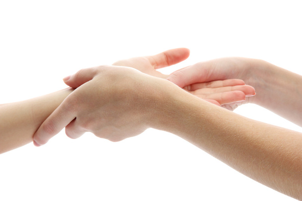 Hand massage, isolated on white - Φωτογραφία, εικόνα