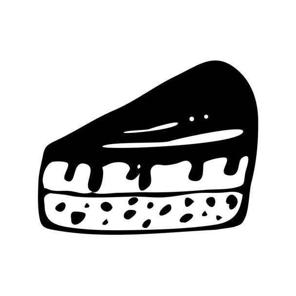 Handgezeichnetes Stück Kuchen - Vektor, Bild