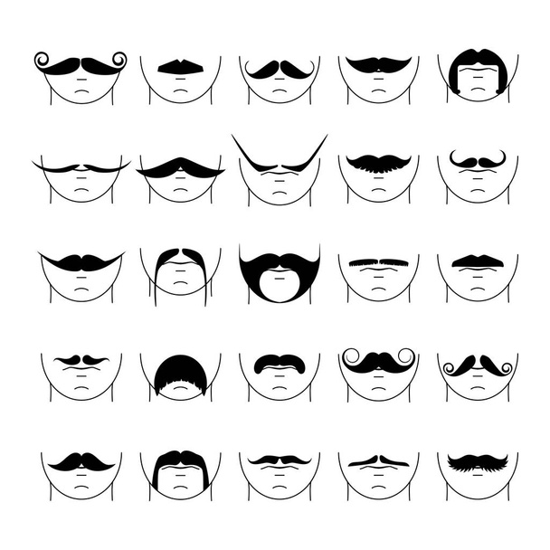 Grande conjunto de bigode vetor hipster
. - Vetor, Imagem