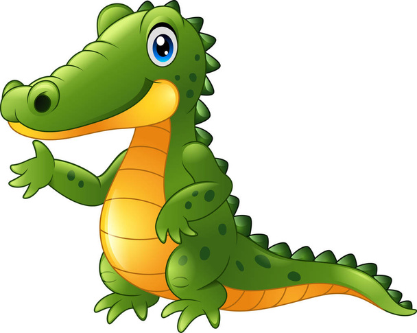 Kreskówka krokodyl prezentacji - Wektor, obraz