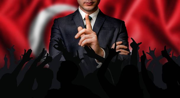 Turkish candidate speaks to the people crowd - Photo, Image