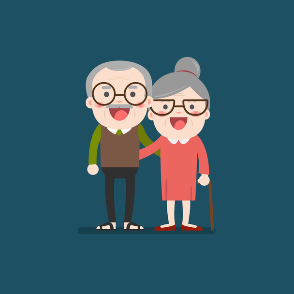 Jubilados de edad avanzada pareja jubilada en vector plano creativo
. - Vector, imagen