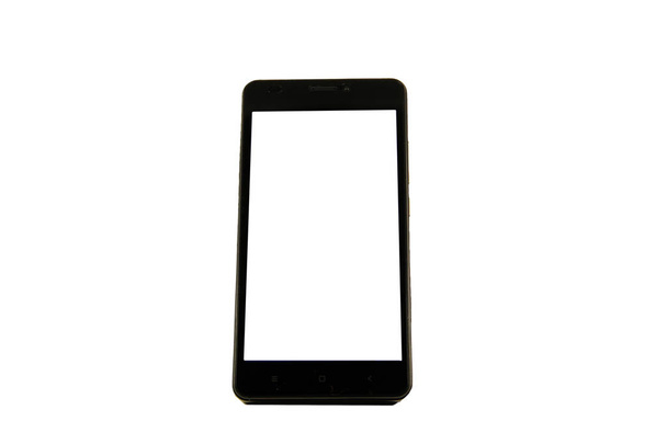 Musta moderni älypuhelin tyhjällä näytöllä
 - Valokuva, kuva