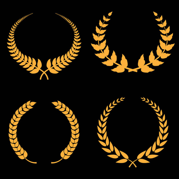 coronas de laurel iconos - Vector, Imagen