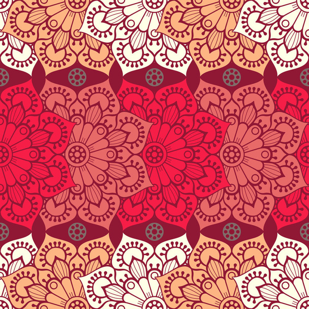 Ethnic floral seamless pattern - Вектор,изображение