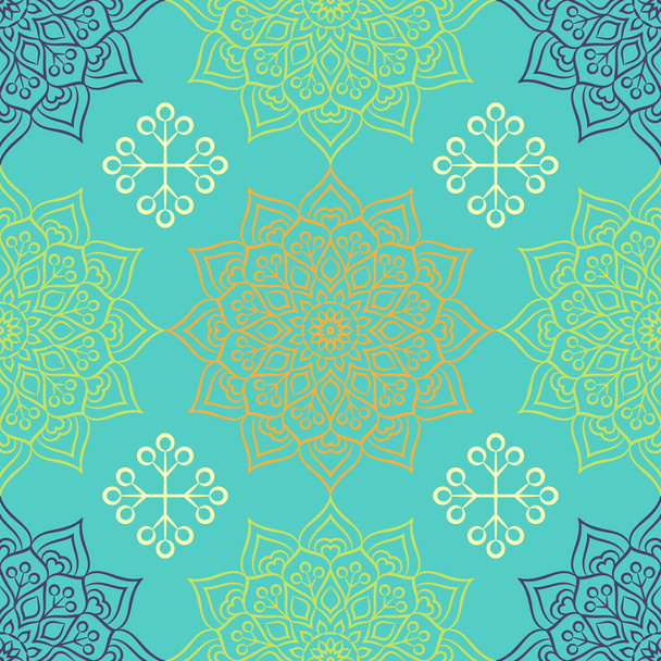 Ethnic floral seamless pattern - Vektor, obrázek
