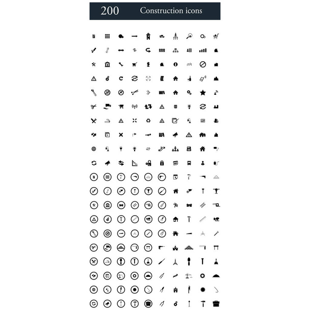 set of 200 construction icons - Photo, Image