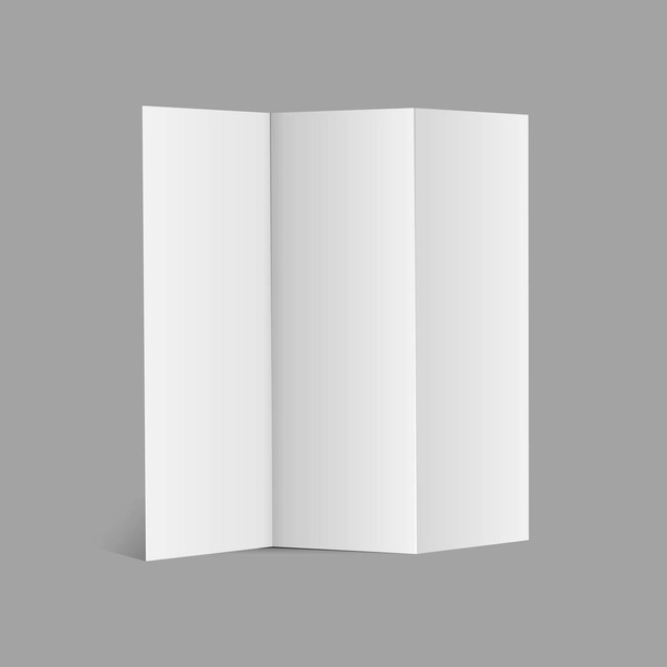 Макет белой трехстраничной брошюры
 - Вектор,изображение