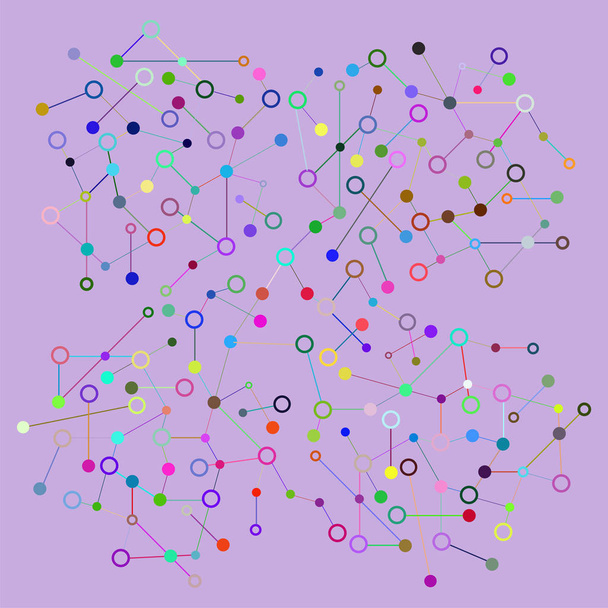 Grafisch Concept van sociaal netwerk. Geometrische set polygonale opbouw met gaas, moderne chaotische wetenschap en tech-object - Foto, afbeelding