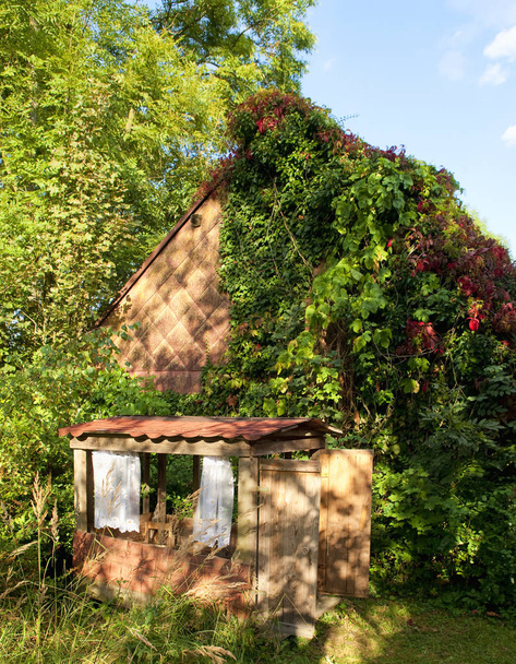Overgrown Country House a lo largo de la cabaña de los niños
 - Foto, Imagen