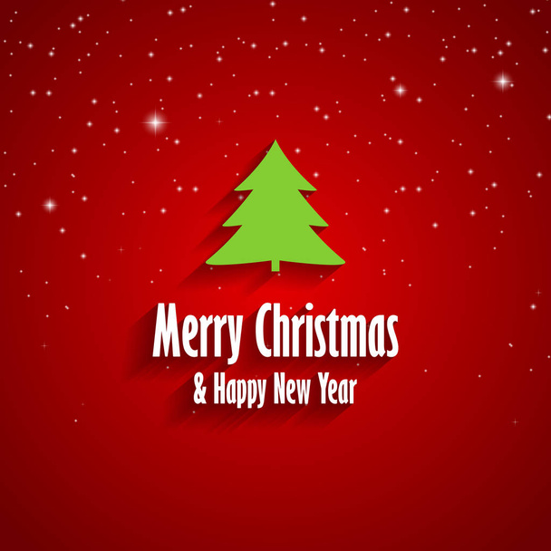 Merry Christmas and Happy New Year red greeting card - Vektor, Bild