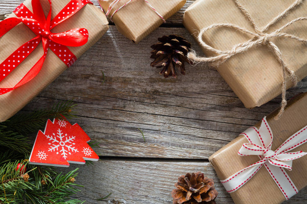 Christmas presents in decorative boxes - Zdjęcie, obraz
