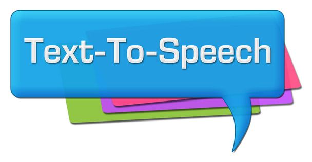 TTS - σύμβολα Text-To-Speech πολύχρωμο σχόλιο  - Φωτογραφία, εικόνα