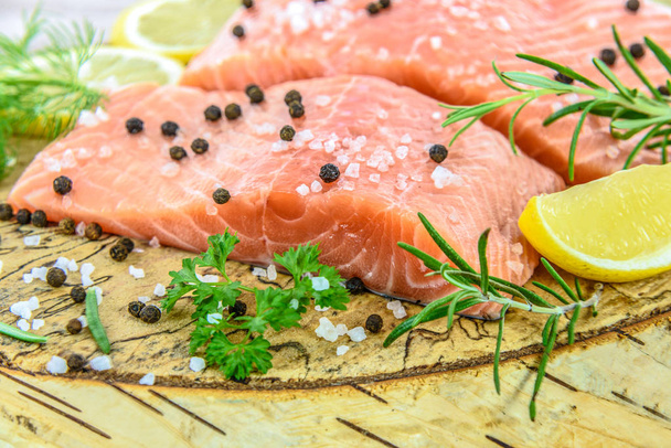 Fresh and aromatic salmon - Фото, изображение
