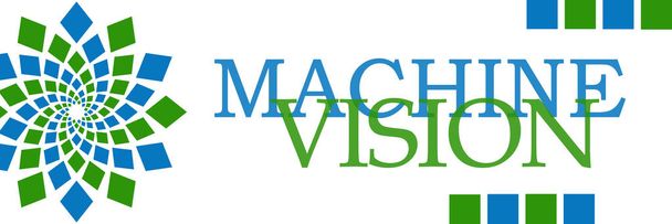 Macchina Visione Verde Blu Quadrato Elementi Orizzontali
  - Foto, immagini