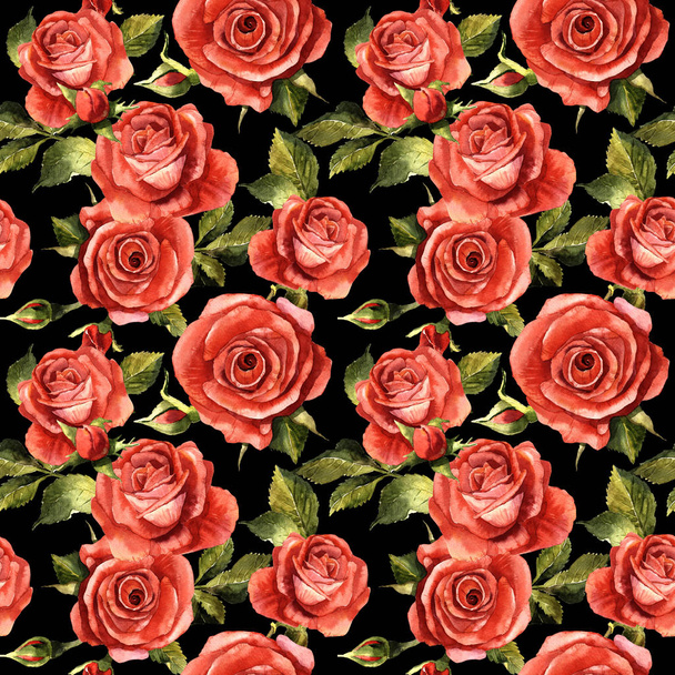 Wildflower rose flower pattern in a watercolor style isolated. - 写真・画像