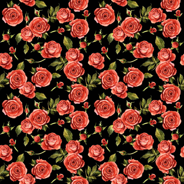 Wildflower rose flower pattern in a watercolor style isolated. - Фото, зображення