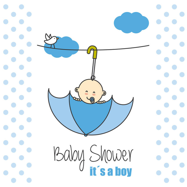 baby boy shower card - Vektör, Görsel