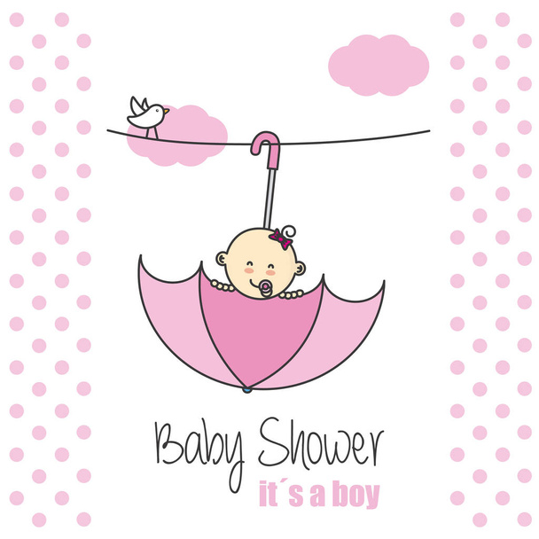 baby shower girl - Vector, Image