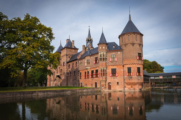Středověký hrad De Haar poblíž Utrecht, Nizozemsko - Fotografie, Obrázek