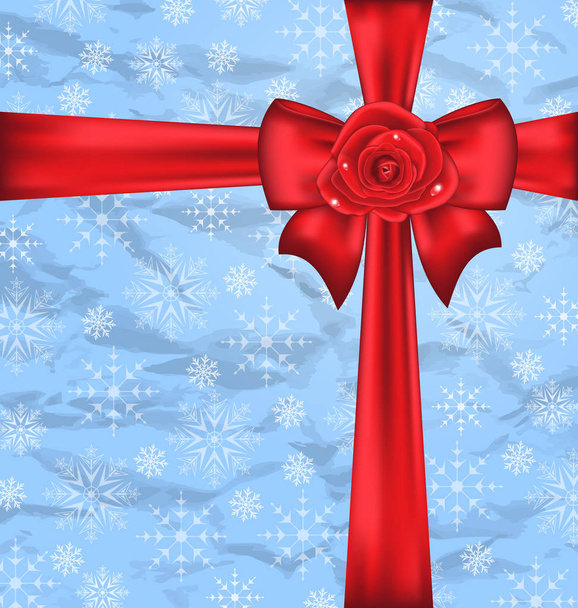 Imballaggio festivo con fiocco di regalo, struttura di fiocchi di neve
 - Foto, immagini