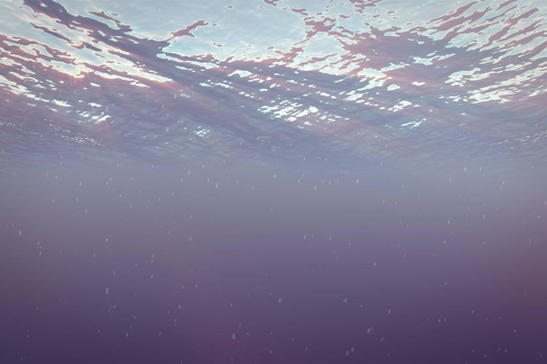 3d rendering abyss abstract underwater backgrounds, sunset. - Fotó, kép