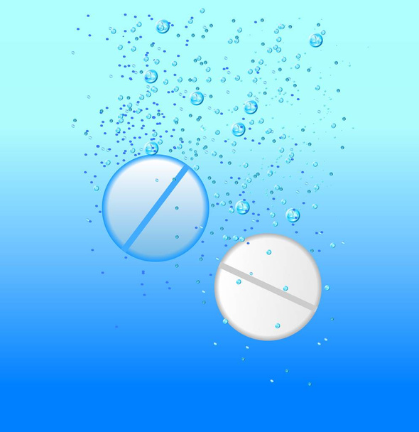 illustration of two tablets in the water - Foto, Imagem