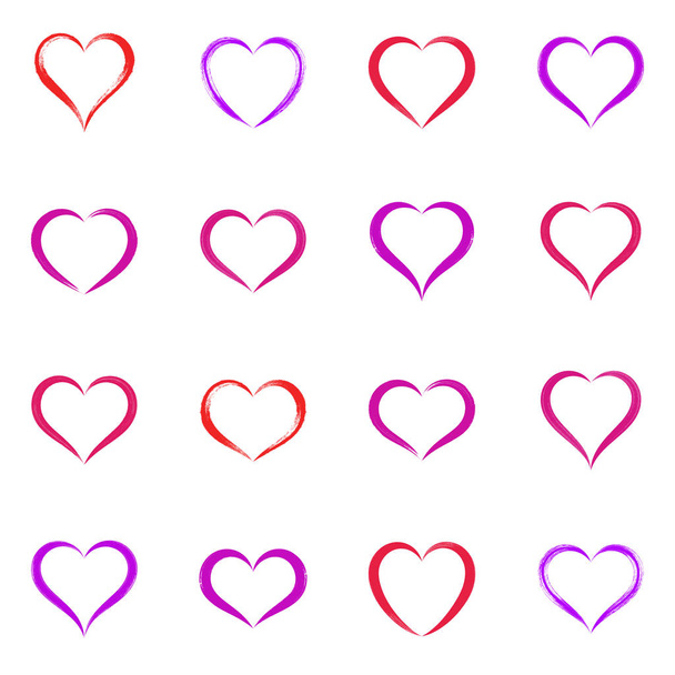 Varie icone del cuore disegnato a mano
 - Vettoriali, immagini