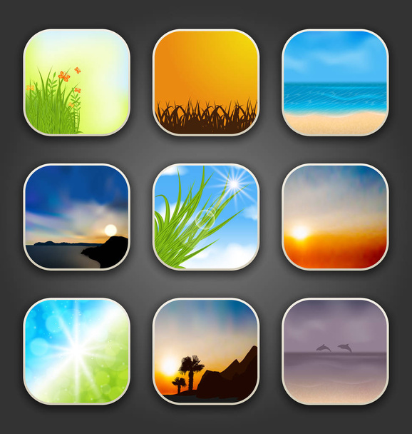 Natural landscapes for the app icons - Φωτογραφία, εικόνα